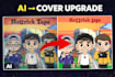 turn your ai album cover into a professional cartoon artwork