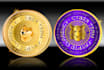 create crypto currency bitcoin token coin badge logo