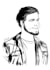draw your portrait in black and white ink style