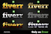 replicate your logo design or text as metalllic effect