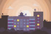 2d simple flat cartoon landscape