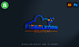 design cyber security, software, tech and technology logo
