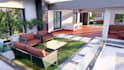 design building exterior facade 3d modeling, rendering
