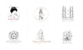 draw a feminine vintage hand drawn line art logo