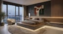 do photorealistic interior of restaurant, work space,  and residence