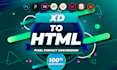 convert figma to html, xd to html, psd to html responsive bootstrap tailwind css