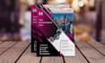 design roll up banner, door hangers, flyer, backdrops