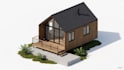 design cottage home plan and 3d renderings
