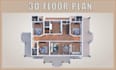 convert 2d architecture plan to 3d floor plan with sketchup model and rendering