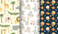 create seamless pattern design, textile prints for kids