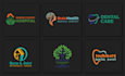 do custom medical healthcare clinic dental wellness logo and branding kit