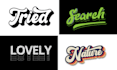 design 3d 70s vintage retro typography logo
