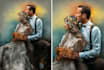 draw lovely couple and wedding portrait oil painting