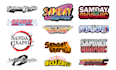 logo design excellent parody, anime, movie, brand, sticker