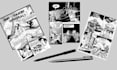draw a detailed black and white comic book