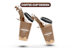 design coffee, ice cream, paper cup