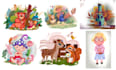 do cute children book story book illustration and cover illustration
