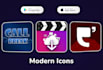 create modern game icon, app icon design and logo design