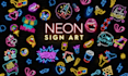 design 3d neon logo, sign and text with animated GIF