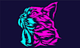 draw your pet into an neon style potrait