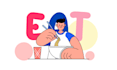create 2d flat character illustration