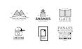 create modern line art text or badge logo design