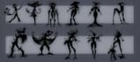 create rough concept art sketches for characters , color