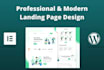 design responsive wordpress landing page elementor or elementor pro landing page