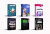 design digital product 3d box mockup and software box mockup