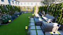 design modern landscape, backyard and garden with 3d rendering