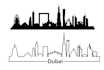 draw city skyline silhouette outline  landmark cityscape illustration