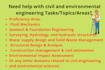 do civil and environmental engineering tasks and structure design