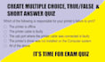 create your unique exam quiz or lesson review questions