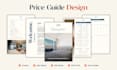 design a photography pricing guide, price list, menu design