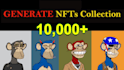 create a 10k generated nft art collection with metadata and rarities