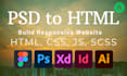 psd to html responsive conversion html, CSS, js