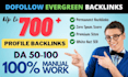 do manually 700 dofollow high da profile backlinks to improve your SEO ranking