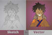 trace logo and image sketch to vector, vector tracing