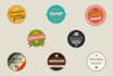design a professional retro logo, badge, label