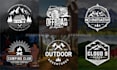 do vintage adventure mountain and outdoor logo design