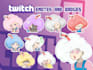 cute custom emotes, sub badges, stickers for twitch, youtube