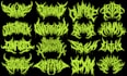 design death metal logo with texture and chrome effect