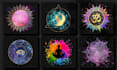 design a sacred geometry or feminine mystical mandala logo with watercolor