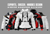 custom design of football, soccer, esports jersey