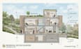 photoshop rendering design of an architectural 2d section, elevation