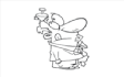 draw black and white funny cartoon line art