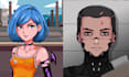 pixel art anime style illustration, character, vibrant 16bit