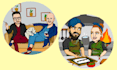 draw a great cartoon portrait or scene