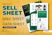 design product spec sheet, data sheet, sell sheet or one sheet