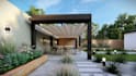 create backyard landscape design, pool garden and patio
